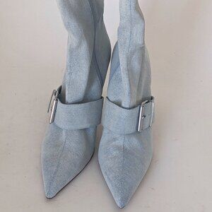 Steve Madden Sky Blue Denim w Buckle Women's Tall Boots (Size 10)